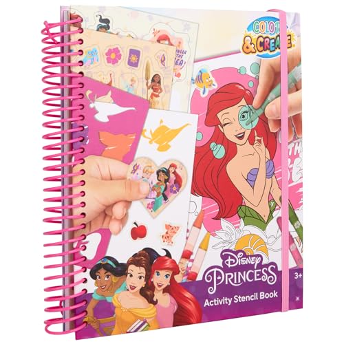 Disney Princess Color & Create – Livro com modelos para colorir – Conjunto criativo para crianças (DP24356)