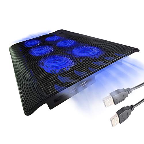 Cooling Pad For 14-17 Inch Laptops Gaming Notebook with 6 Quiet Fans USB Powered 5 Wind Speed Adjustable Mounts Stand