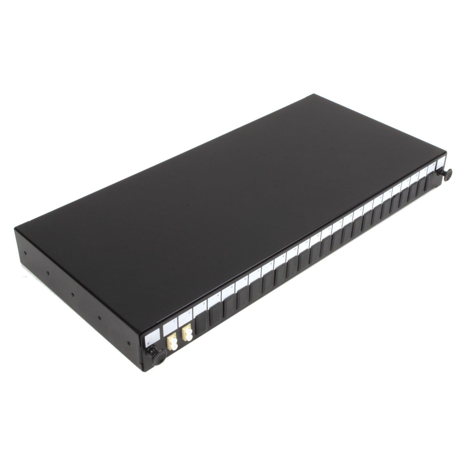 kenable Panneau de brassage fibre optique 24 ports + 2 adaptateurs LC Duplex MM Modules 4 fibres