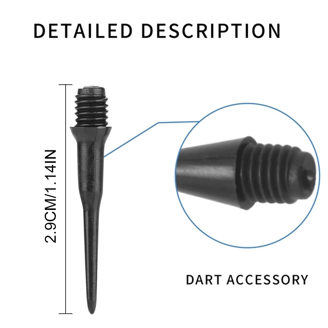 100 Pièces flechette Pointe Plastique Pro tête de fléchette en Plastique Pointe Plastique pour flechette Embout flechette Pointe Plastique Flechette Pointe Plastique