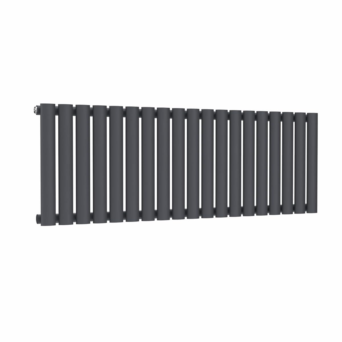 Lux Heat Anthracite Grey Oval Horizontal Single Panel Designer Radiator 400Mm (H) X 1140Mm (W)