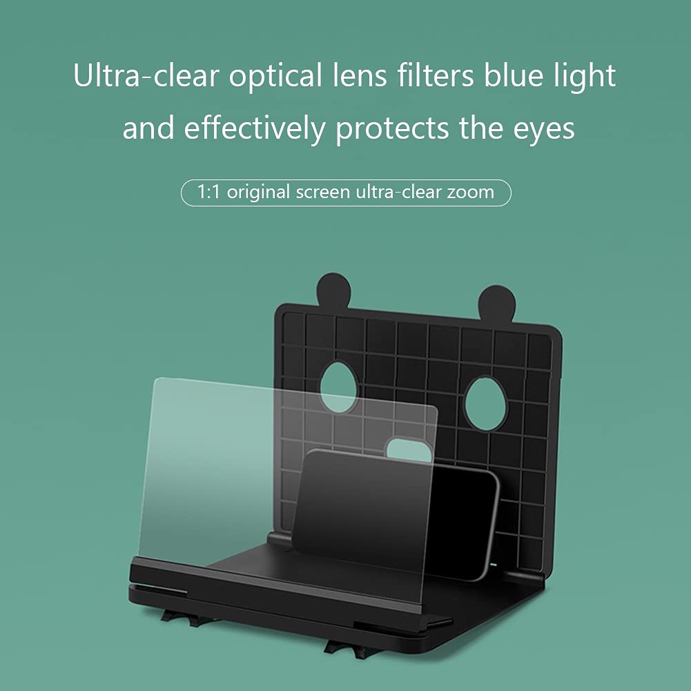 proiettore da tavolo per smartphone, 10 pollici ingranditore 3D pieghevole senza cornice anti-luce blu