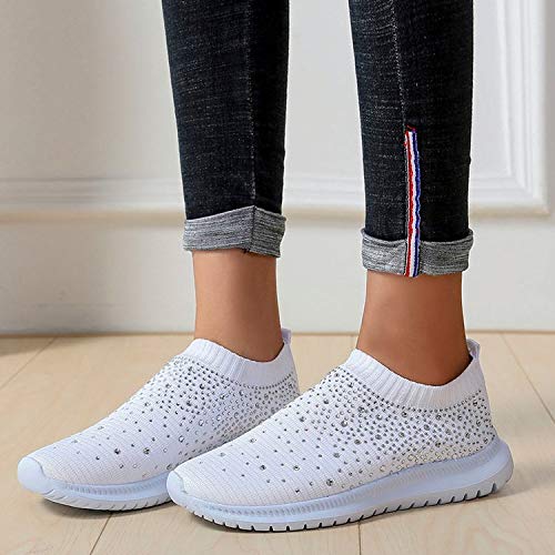 GUTZBSY Womens Rhinestones Glitter Fashion Mesh Walking Shoe,Bling Sneakers for Women Rhinestones3