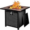 50,000 BTU Gas Firetable 30-Inch Outdoor Fire Pit Table with Lid and Lava Rock, Perfect for Patio, Deck, Backyard, Garden, Gray