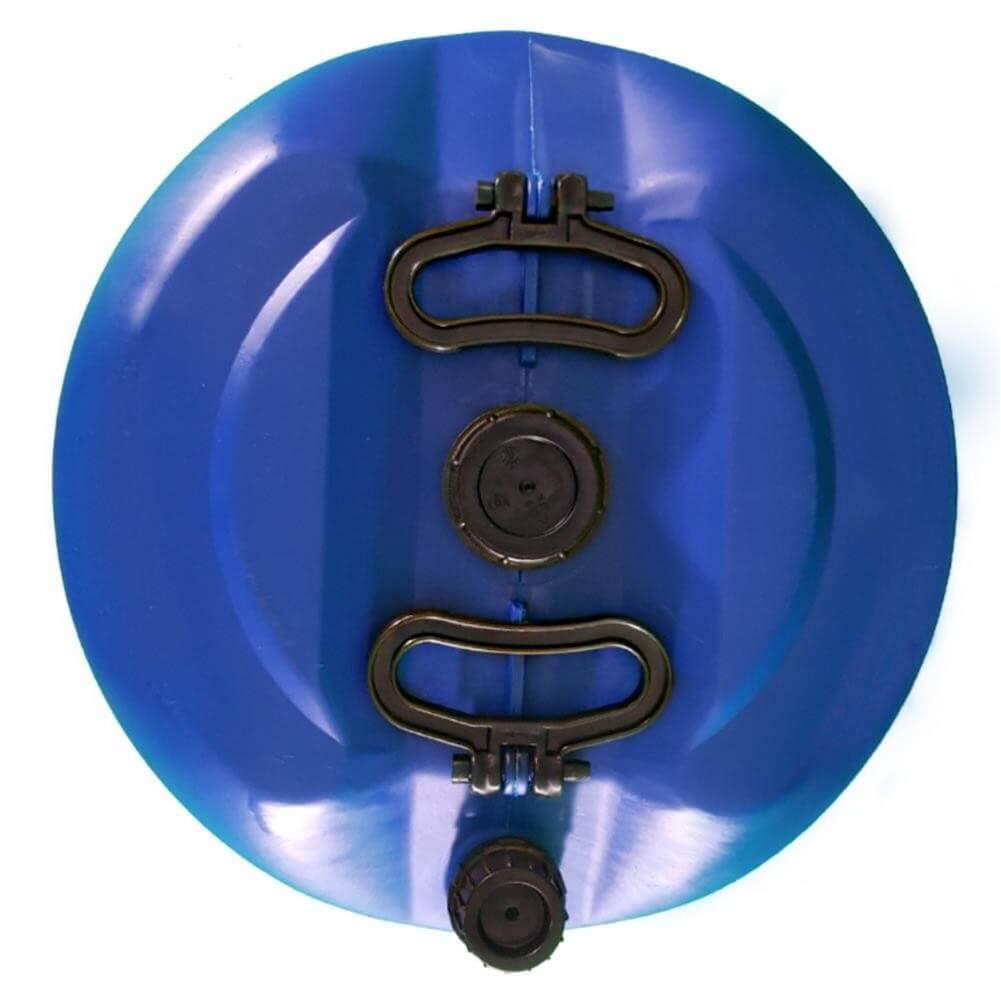 Fusto in plastica (HDPE) cilindrico, capacità 60 Lt, Mis. Ø 476 x 640 H mm, omologato ADR/ONU per liquidi, con tappi a vite (inclusi), colore blu