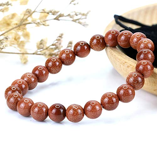 Image of Clearain Natural Gemstones Bracelet 8mm Chakra Round Beads Energy Power Crystal Reiki Healing Elastic Stretch 7 Inch for Women Men Unisex