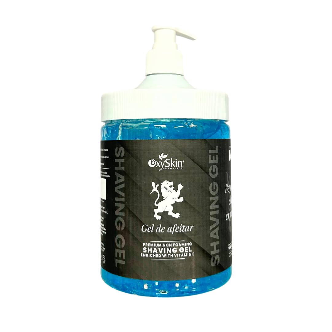 Oxyskin Non-Foaming Shaving Gel 1 ltr | Gel de afeitar | Mens Shaving Gel 1000ml | Vitamin E & Menthol Flavoured | Freshness of menthol | Smooth Shave | Non-Foaming | Pack of 1 Oxyskin Non-Foaming Shaving Gel 1 ltr | Gel de afeitar | Mens Shaving Gel 1000ml | Vitamin E & Menthol Flavoured | Freshness of menthol | Smooth Shave | Non-Foaming | Pack of 1