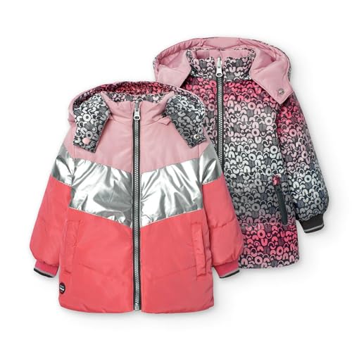 Manteau réversible 3 ans boboli rose flamant pour petite fille
