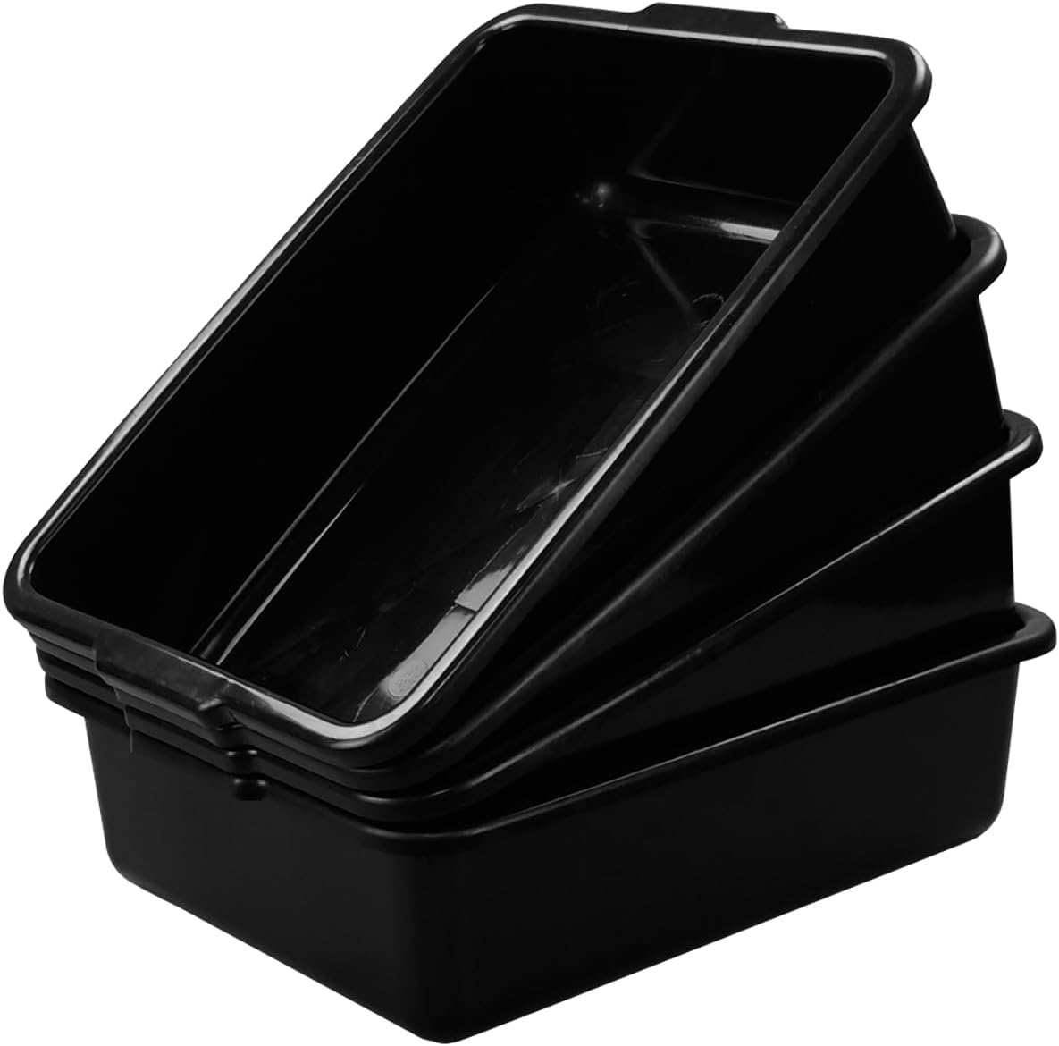 Pekky 32L Large Commercial Bus Box, Wash Basin Tub, Black, 4 Pack