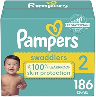 Diapers Size 2, 186 Count - Pampers Swaddlers Disposable Baby Diapers (Packaging & Prints May Vary)