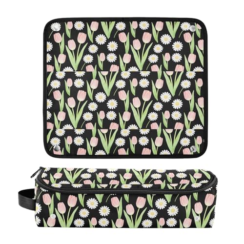 Bolso de viaje para herramientas de cabello y estera resistente al calor para planchas, rizadores y secadores miniatura 3