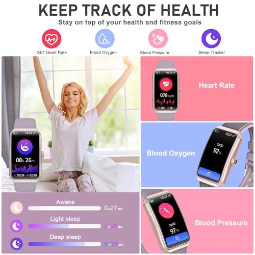 Image of Fitness Tracker with 24 /7 Heart Rate, Blood Oxygen, Sleep Tracker, Waterproof Fitness Watch, Activity Tracker with Step Tracker for Women Men