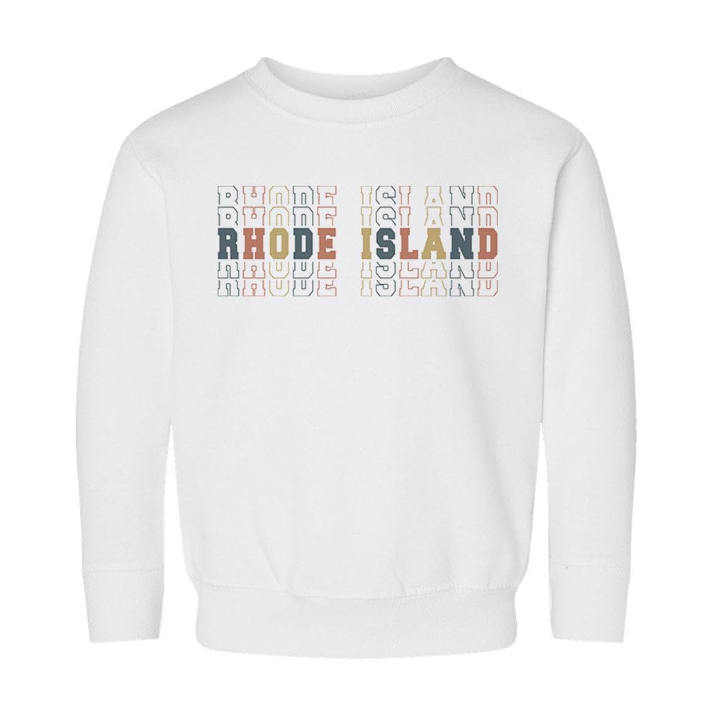 Stacked Rhode Island Kids Sweatshirt Toddler 2T White