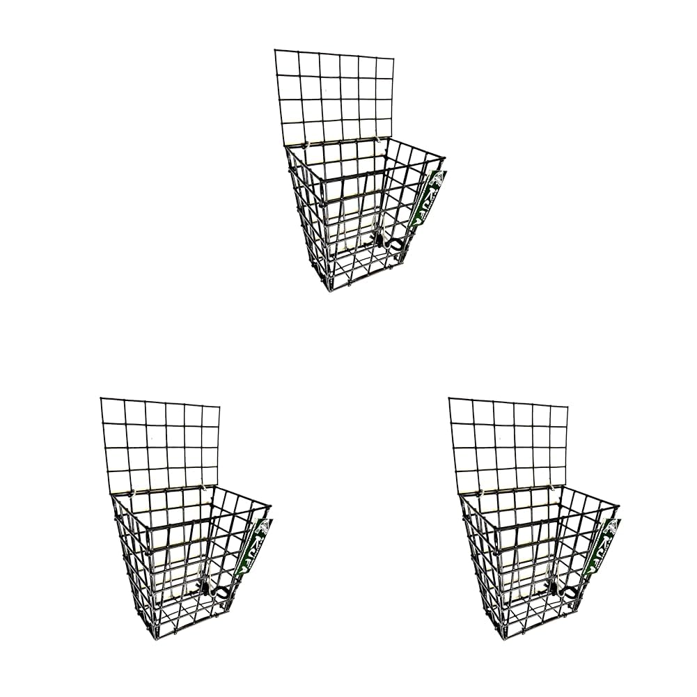 KUFA Sports KUFA Vinil Kaplı tel Yem Kafesi (Boyut: 7"x6"x4") 27-091, Siyah (3 paketi)