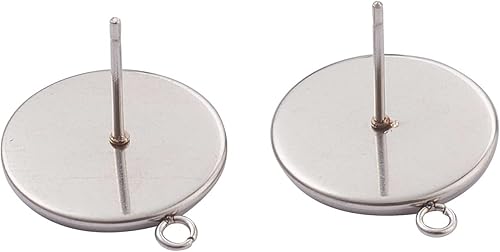 Miniatura 9 de 12 piezas de acero inoxidable 304 en blanco de acero inoxidable de oro rosa Componentes de 0.433-0.827 in Bandeja de bisel de cabujón redondo plano