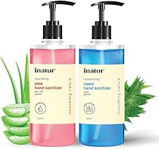 inatur Aloe and Neem Hand Sanitizer 500ml Combo | Alcohol-Based, Kills 99.9% Germs | Antibacterial with Aloe Vera & Neem | Gentle on Skin, Safe for Surfaces | Hand Sanitizer Gel for Daily Hygiene