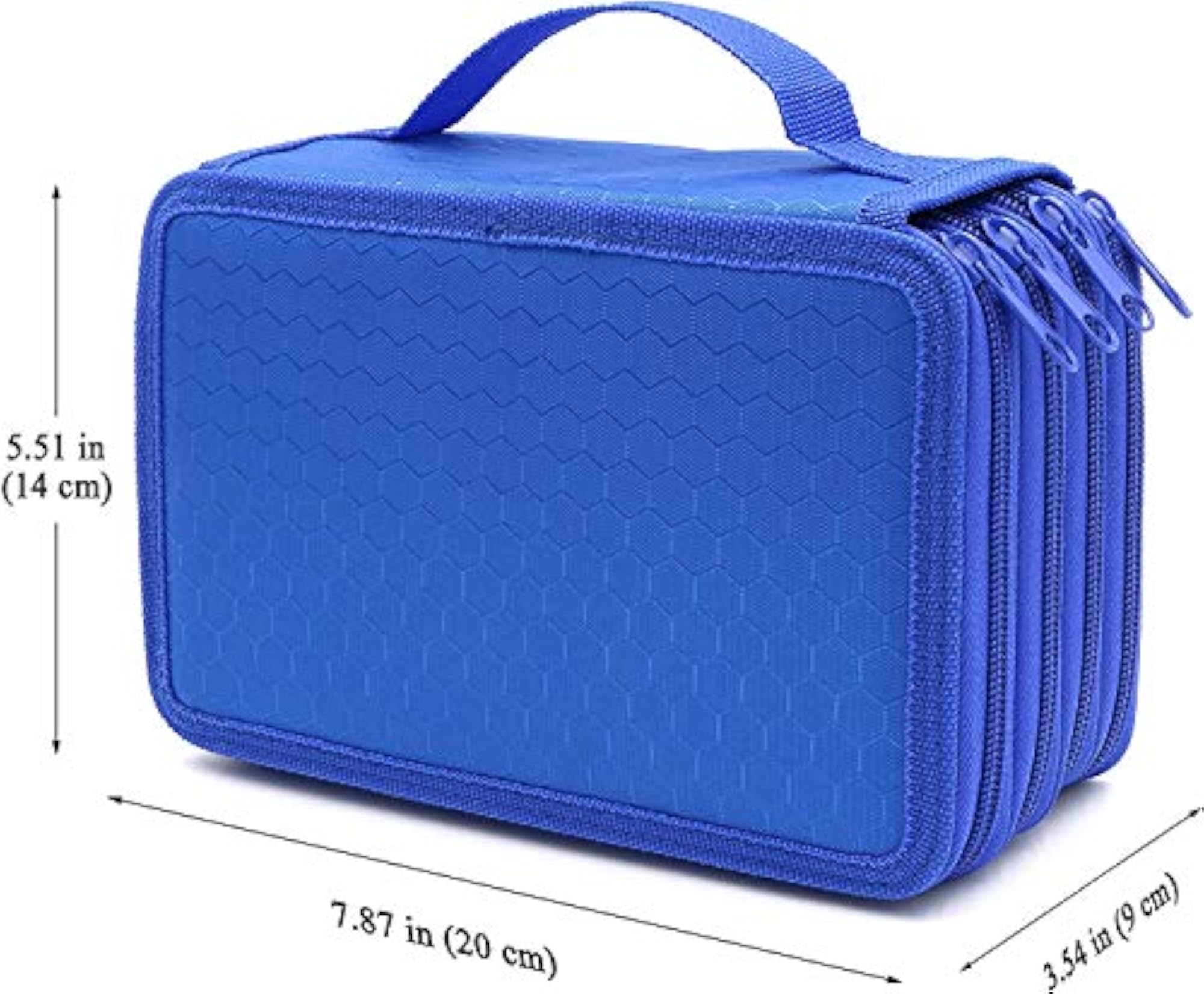 72 Holes Handy Multi-Layer Zipper Pencil Case with Handle Strap