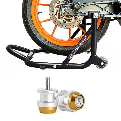 Image of Grand Pitstop Rear Paddock Stand with Swing Arm Slider Spool Bobbin M8