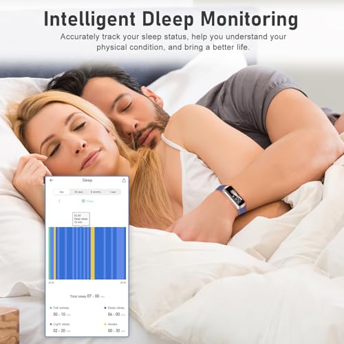 Image of Fitness Tracker with Step Counter /Calories /Stopwatch, Activity Tracker, Health Tracker with Heart Rate Monitor, Sleep Tracker,1.10''AMOLED Touch Color Screen, Pedometer Watch for Women Men