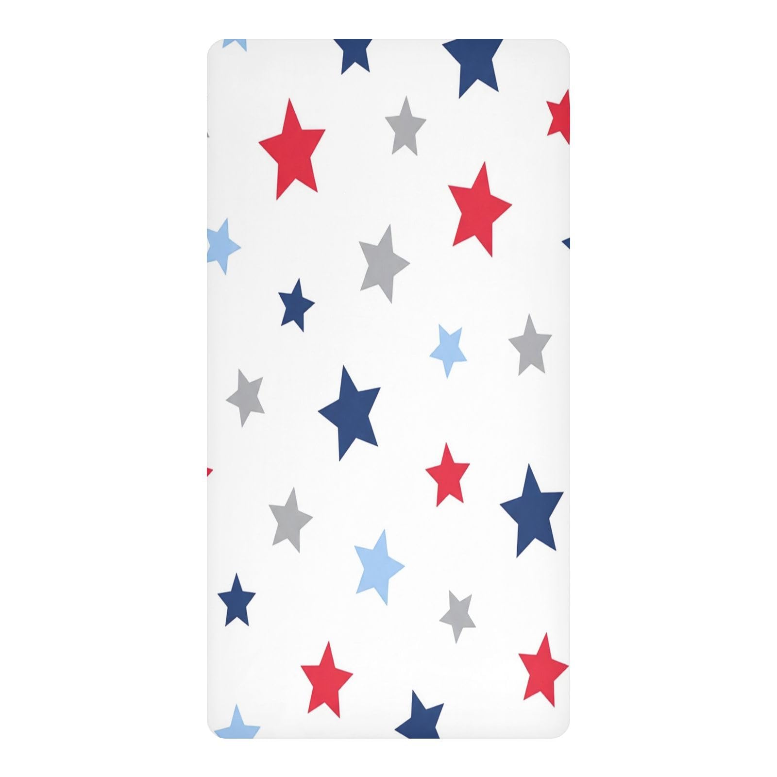 BOESI Patriotic Stars Waterproof Crib Sheet,Fitted Mattress Protector