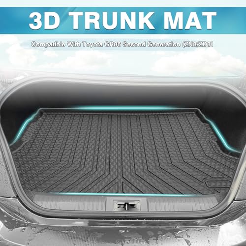 Image of Mixsuper Cargo Liner for 2022-2025 Toyota GR86 / Subaru BRZ All Weather Cargo Mat Rear Trunk Liner Tray Black