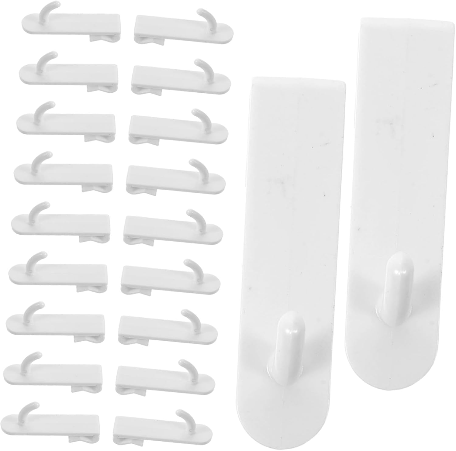 35pcs White Plastic Grid Panel Hanging Hooks for Retail Shelves and Work Areas, Versatile and Sturdy Wire Display Hangers for Hats and Accessories Organization