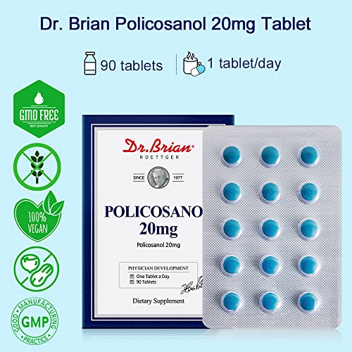 Dr. Brian Policosanol 20Mg Supplements For Support Cholesterol Lowering, Heart, Cardiovascular Health, Blood Circulation, Rtg Omega 3 Wild Fish Oil 1200Mg Heart,Cardiovascular,Brain & Joint Support #TOP3