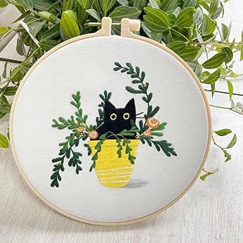 4 Embroidery kit cat Pattern
