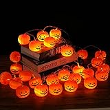 KTKDE Halloween Pumpkin String Lights, Holiday LED Lights for Indoor Outdoor Decor,30 LED 11.81ft 3D