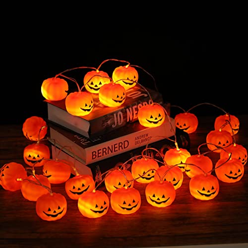 Ktkde Halloween Pumpkin String Lights, Holiday Led Lights For Indoor Outdoor Decor,30 Led 11.81Ft 3D Waterproof Orange Jack-O-Lantern Battery Operated Party Decorations #TOP6