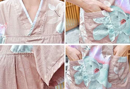 Sadall 甚平 レディース 和柄 浴衣柄 お部屋着 パジャマ おうちで甚平 上下セット ルームウェア 涼しい 綿100