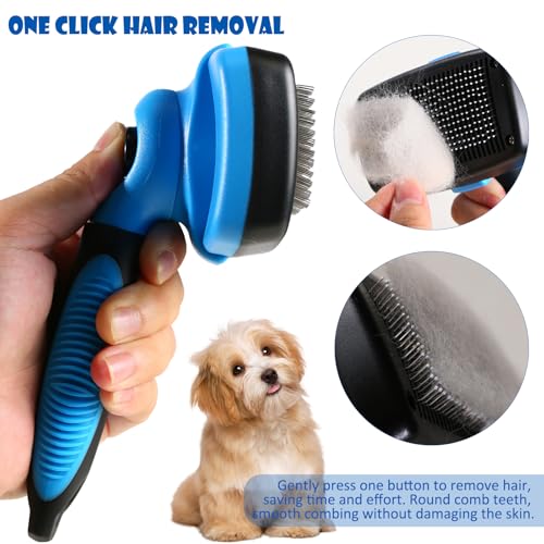 Image of Pet Needle Comb Dog Comb Hair Combiner Dog Hair Comb God Tool for Cat Comb Floating Hair Removal Special Comb for Cat Hair (blue, Small)