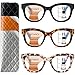 ZXYOO 3 Pack Progressive Multifocus Reading Glasses for Women Blue Light Blocking Computer Readers with Spring Hinge+1.50