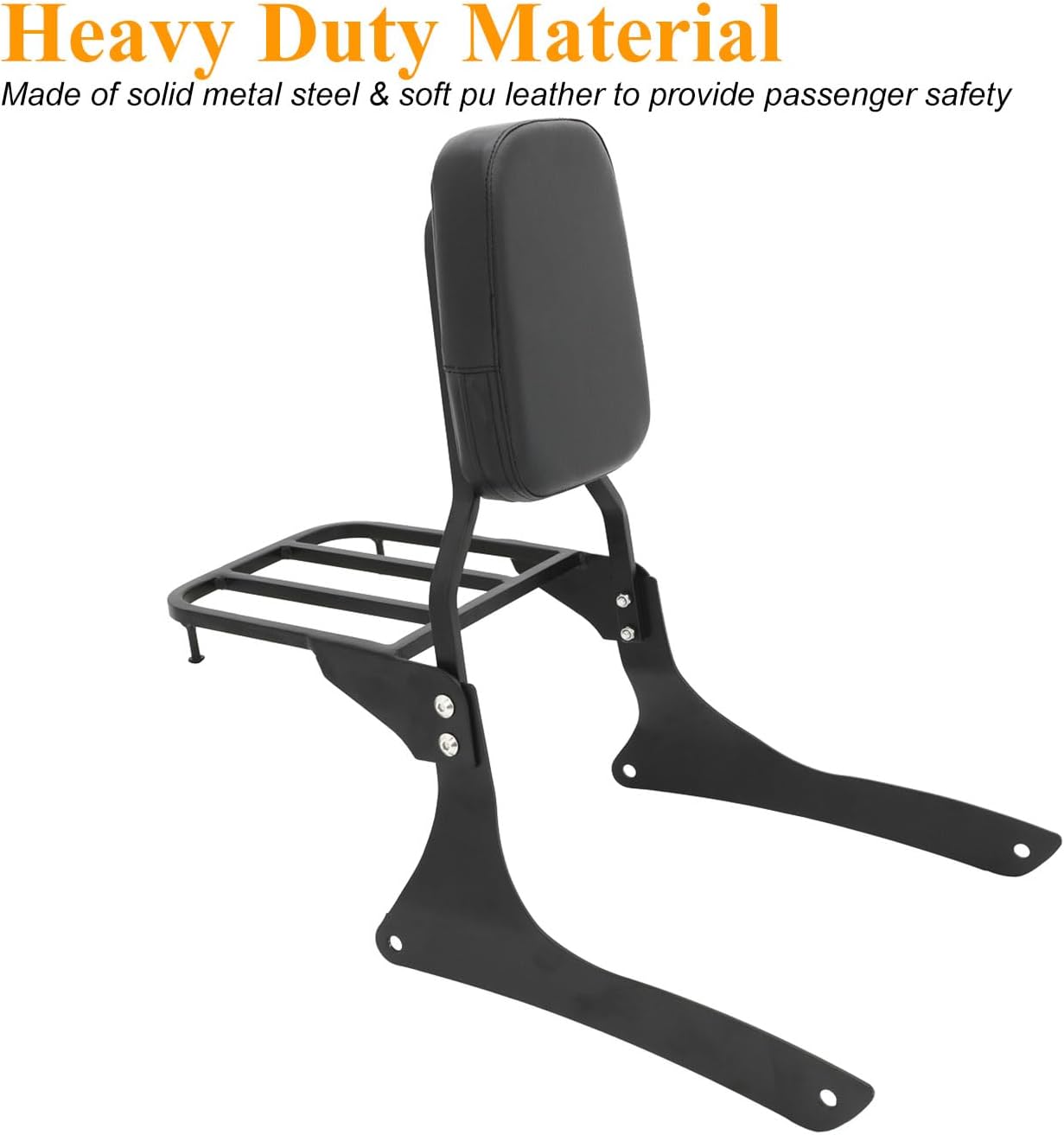 Passenger Sissy Bar with Luggage Rack Backrest for Suzuki Boulevard C90 2005-2009 / Suzuki VL1500 Intruder 1998-2004, Black