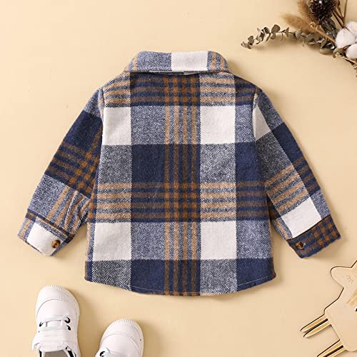 Toddler Boys Girls Shirt Coat Jacket Plaid Long Sleeve Kids Lapel Button Tops Winter Jacket for Boys3