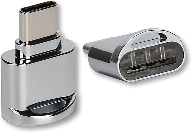 KKmoon Leitor de cartão USB tipo C em liga de alumínio TF Leitor de cartão de memória Flash Adaptador OTG para MacBook Windows