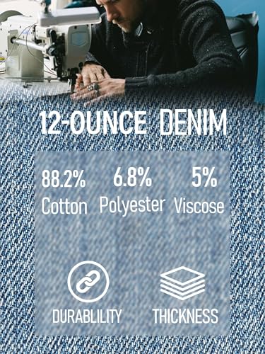 Mens Carpenter Jeans Double Knee Denim Cargo Pants Relaxed Fit4