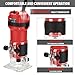 TEENO Wood Router, 6.5Amp 1.25HP Wood Routers for Woodworking, 800W Hand Wood Router Tool, 31000R/MIN Compact Edge Trimmer with 15 1/4