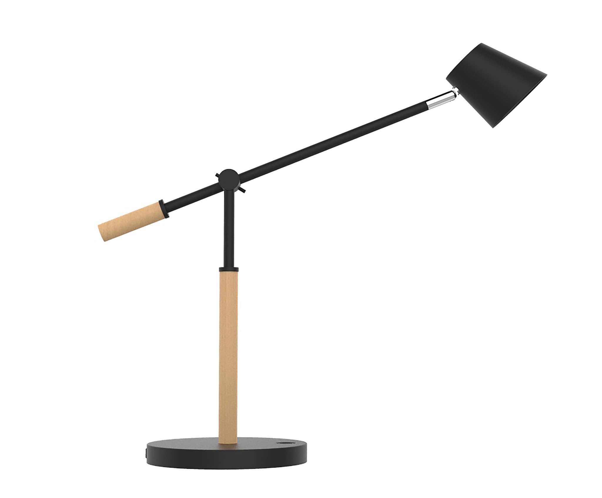 Unilux Vicky LED-Schreibtischleuchte schwarz-buche, dimmbar, USB Ladefunktion