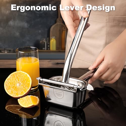 KYACHITOS Large Lemon Squeezer, 304 Stainless Steel Citrus Juicer, Heavy duty Manual Juicer For Citrus, Orange, lemon and Other Fruit - Thumbnail 2