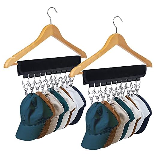 UCOMELY Suporte organizador de chapéus para bonés de beisebol, suporte para pendurar e armário, 2 pacotes com 10 clipes de armazenamento de chapéus para pendurar bolas, gorro e acessórios de inverno, presente para homens, meninos ou mulheres (preto)
