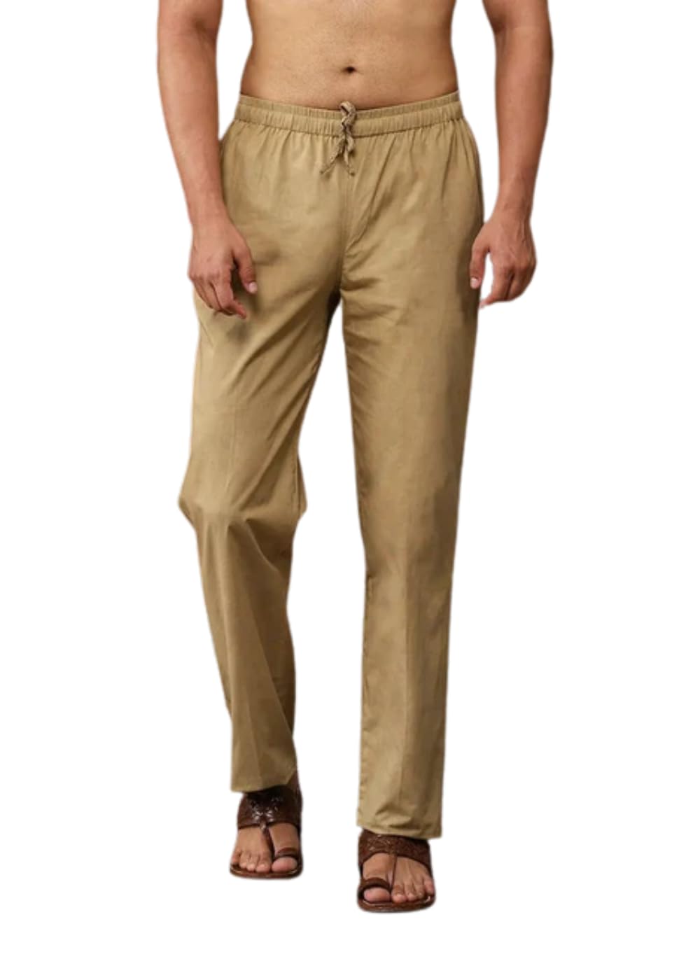 Men's Khaki Cotton Pyjama Pants Comfortable Everyday Sleep and Lounge Wear-image-40