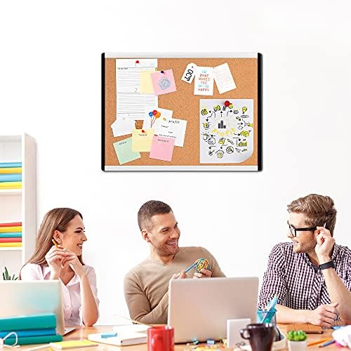 Amazon Basics Cork board 43 cm x 58 cm, Aluminium/plastic frame, 3-pack