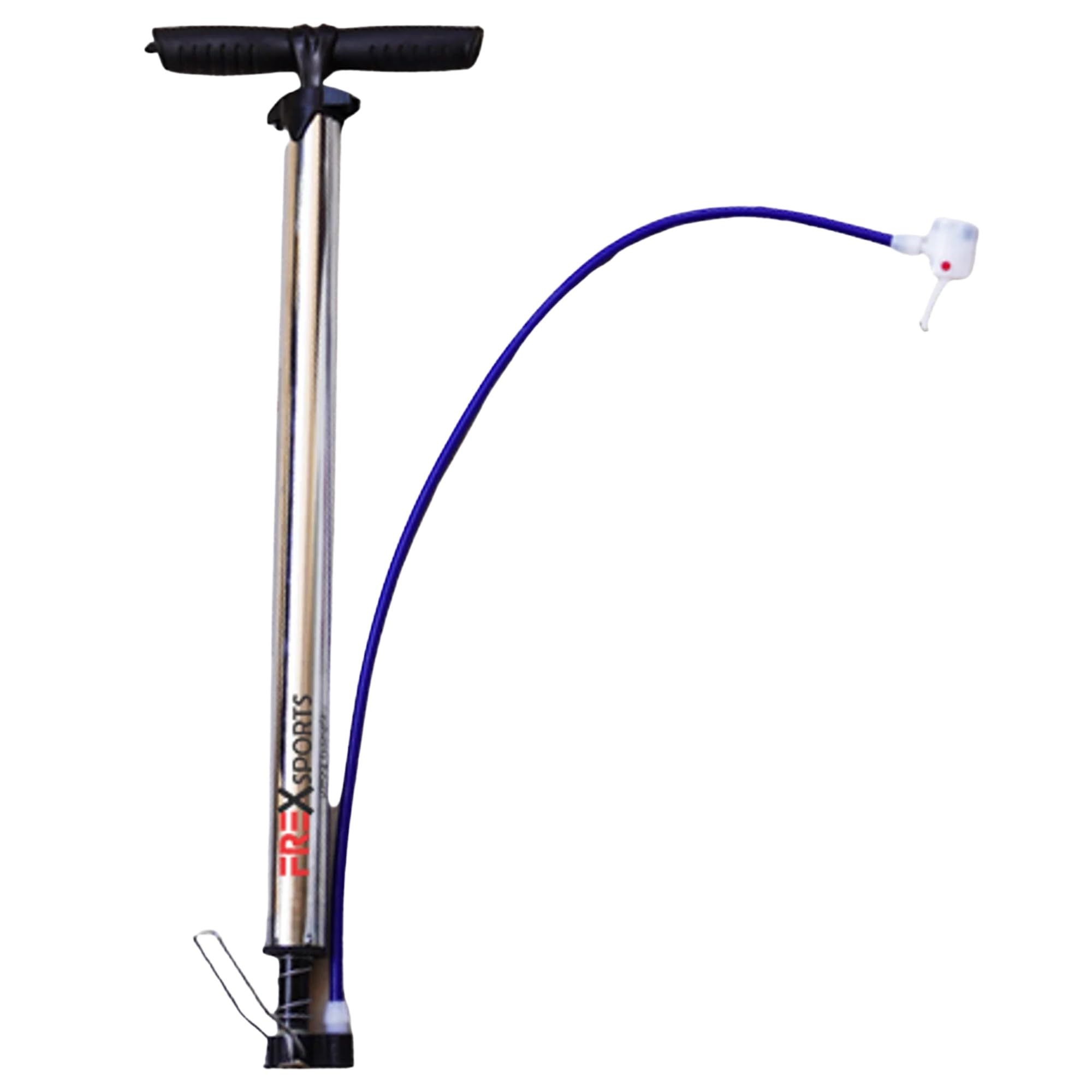 Air Pump for Electric Scooter & Bicycle | Portable Hand Pump with Flexible Air Hose | Metal Barrel Floor Pump for Tyre Inflation (Silver,Purple)-image-40