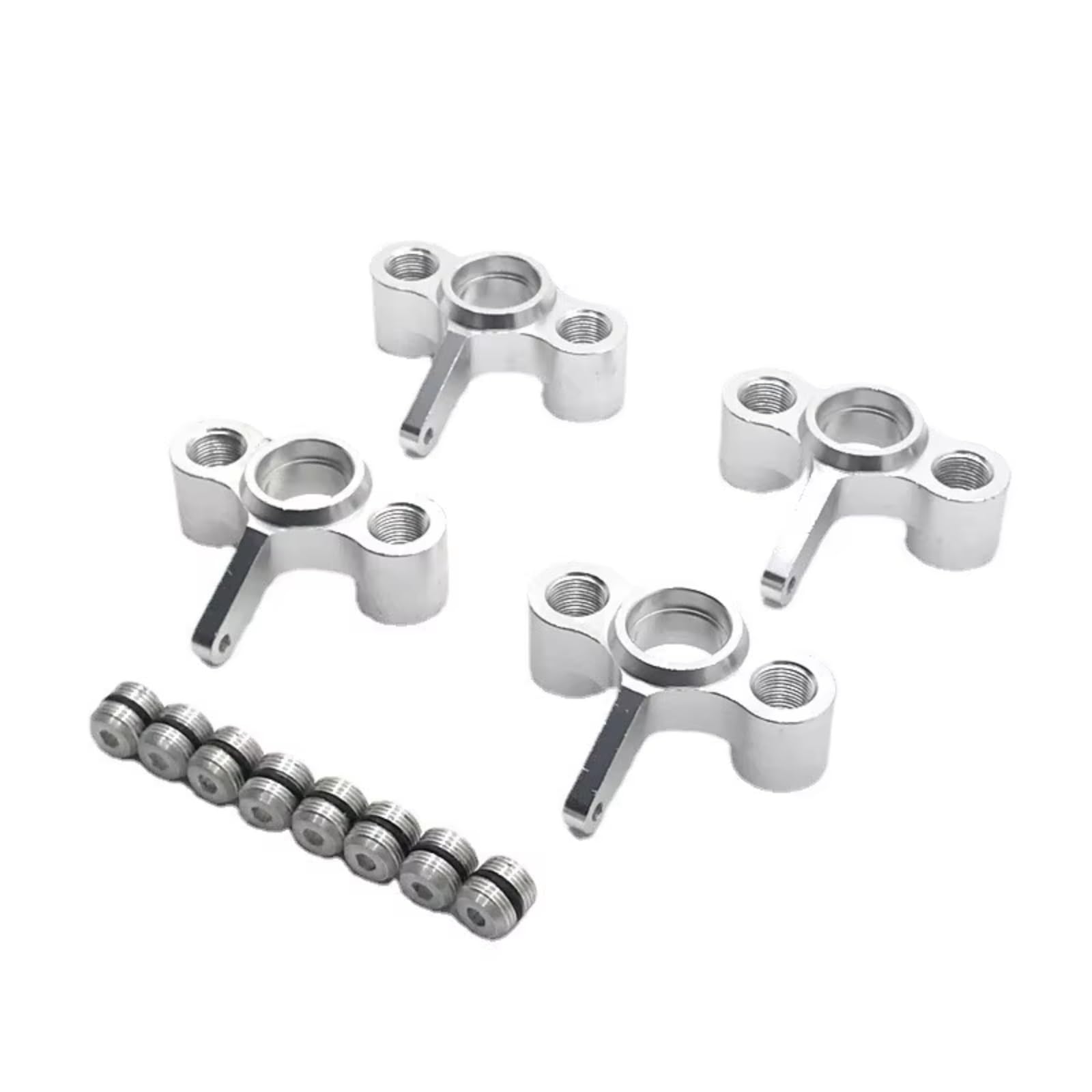 Pezzi Modelli RC Compatibile Con JLB 1/10 RC Auto Aggiornamento Modifica Ricambi Accessori Metallo Anteriore E Posteriore Sterzo Coppa(Silver)