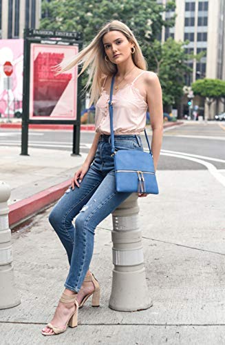 Image of SG SUGU Lightweight Medium Crossbody Bag Shoulder Bag with Tassel and Zipper Pocket