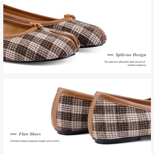 Image of Tabi Shoes Women Split Toe Shoes Wide Width Ballet Flats Comfort Casual Work Shoes for Women Office