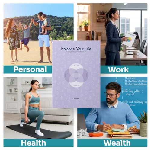 Image of Balance Your Life - 2026 Daily Journal and Planner for Adults | Work-Life Balance | Wellness & Habit Tracker | Boost Productivity | Mental Wellbeing | Undated Pages | 4-Month Program (Lavender Bloom)