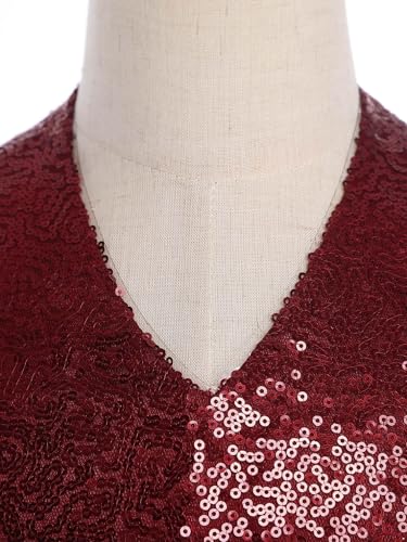 renvena Girls Sequin Halter Crop Top Sparkly Sleeveless Backless Latin Jazz Modern Dance Cami Tank Tops4