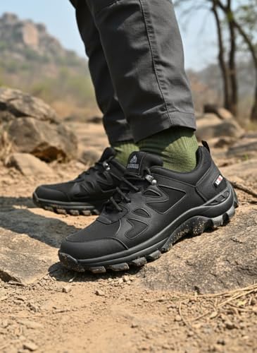 Image of Leo's Fitness Men's Water Resistant Outdoor Trekking Shoe, Lace-Up Trail Running Sports Sneakers, Hiking Shoes for Men